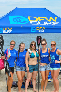 Team DFW Surf Ladies at the Galveston Island G-Bay Paddle Race in 2014