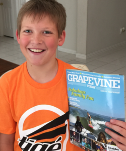 Perry Morrison Surfing on Grapevine Magazine Cover