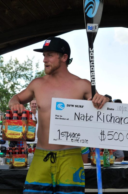 Nate Richard wins $500 at the DFW Surf Open sponsored by Kona Brewing Co